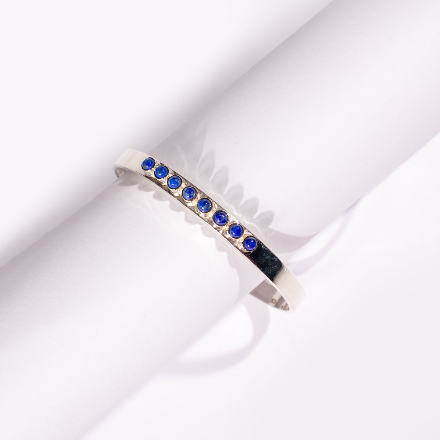 Lapis Lazuli Sliver Adjustable Bangle