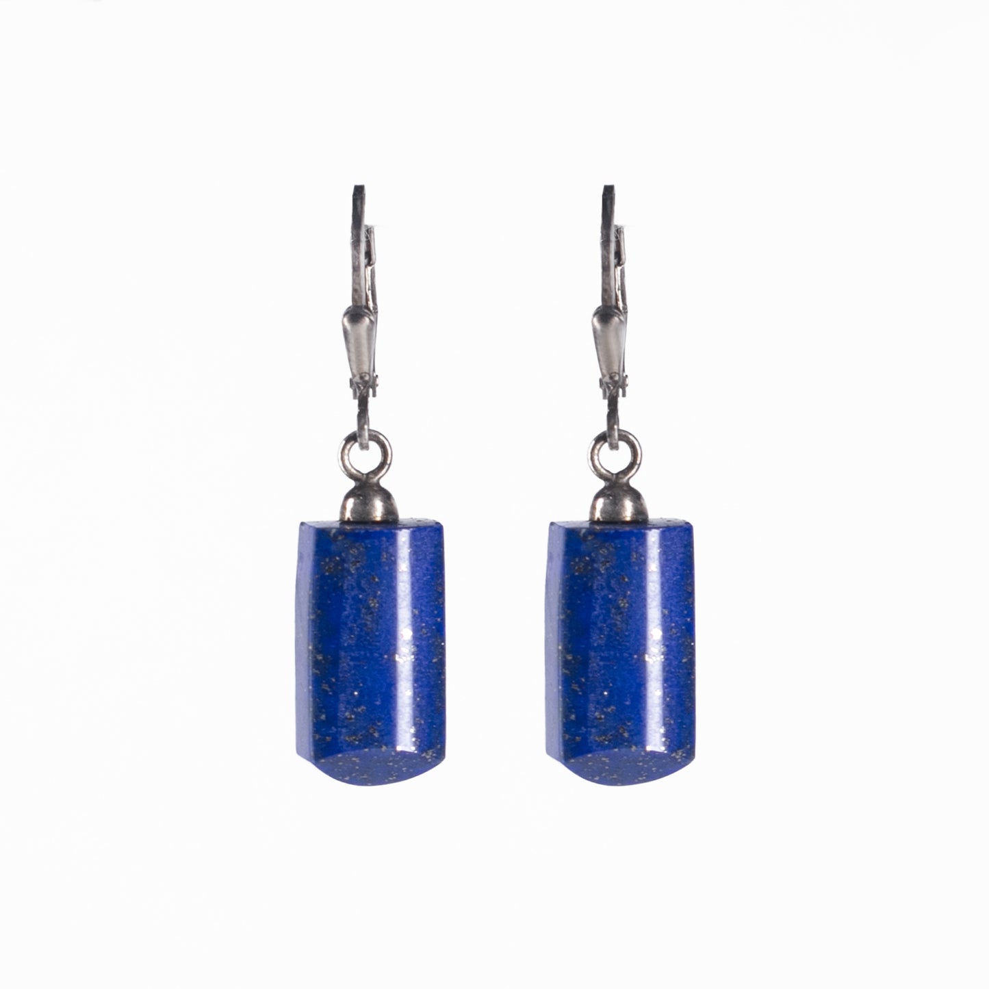 Baguette style Earring featuring Solid Lapis Lazuli handmade in 925 sterling sliver