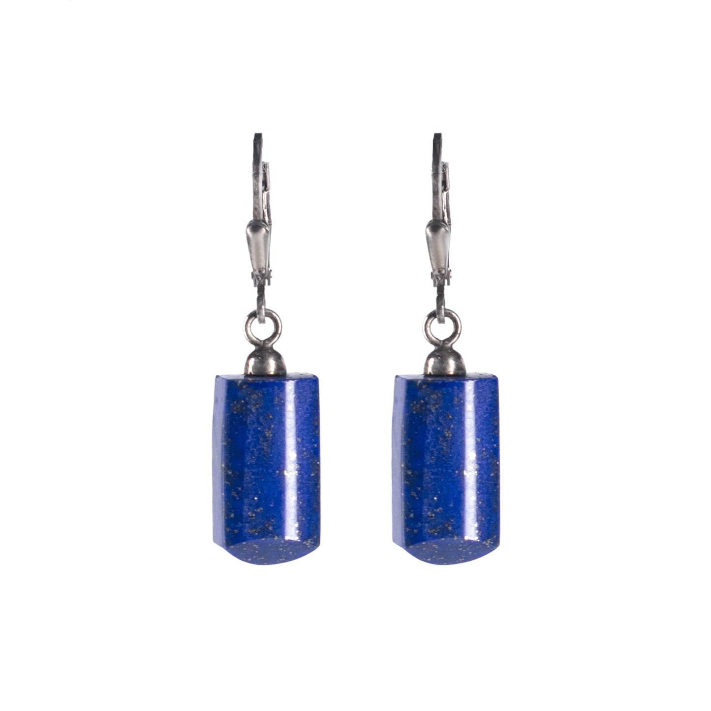 Baguette style Earring featuring Solid Lapis Lazuli handmade in 925 sterling sliver