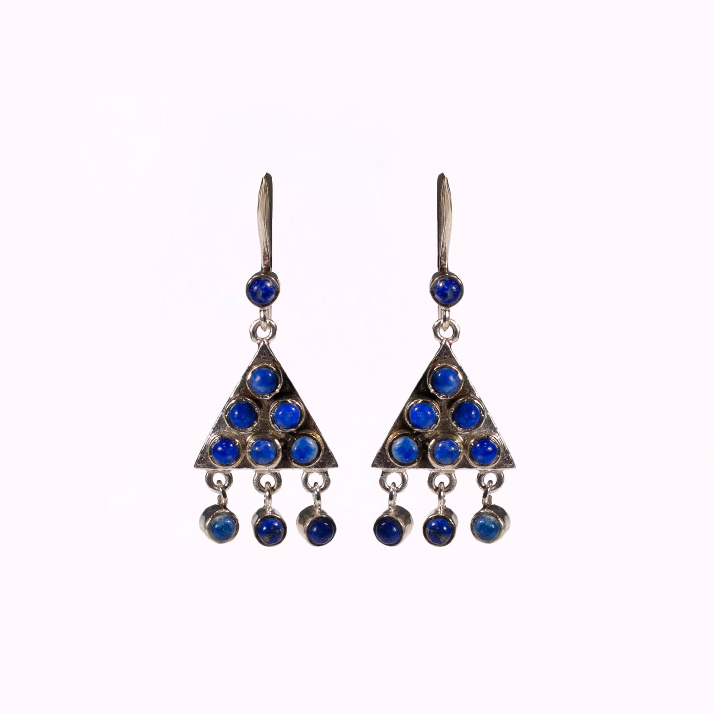 Lapis Lazuli Triangle Sliver Earrings