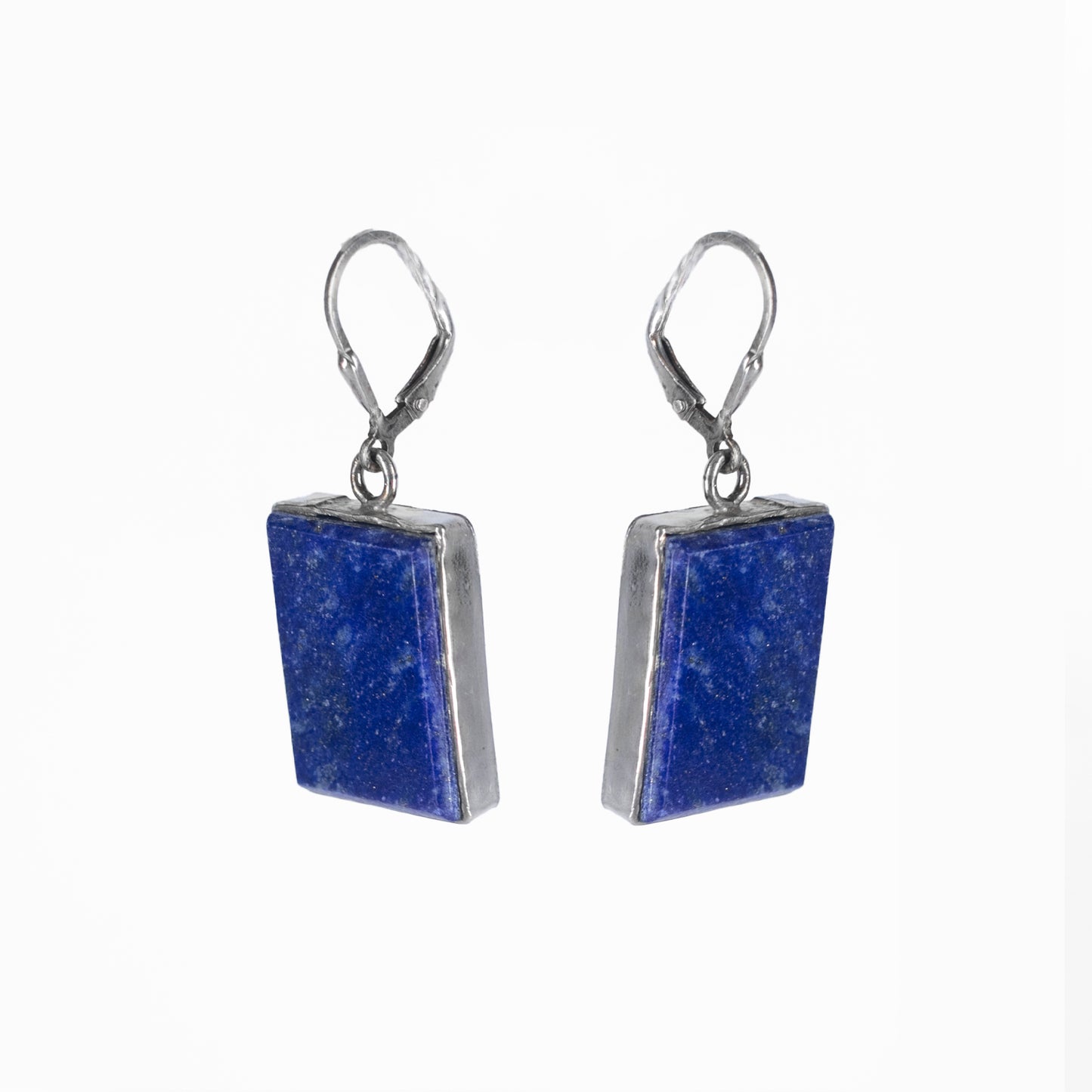 925 Sterling Silver Rectangle Earring, beautiful classic Earrings design features a Natural solid Lapis Lazuli