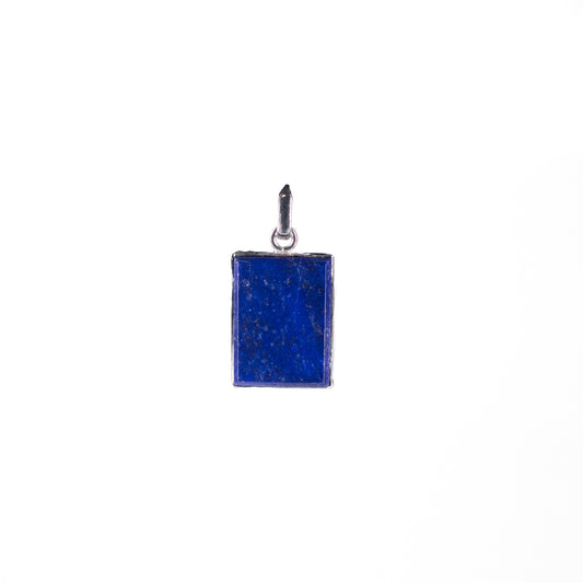925 Sterling Silver, Rectangle beautiful classic Pendant design features a Natural solid Lapis Lazuli