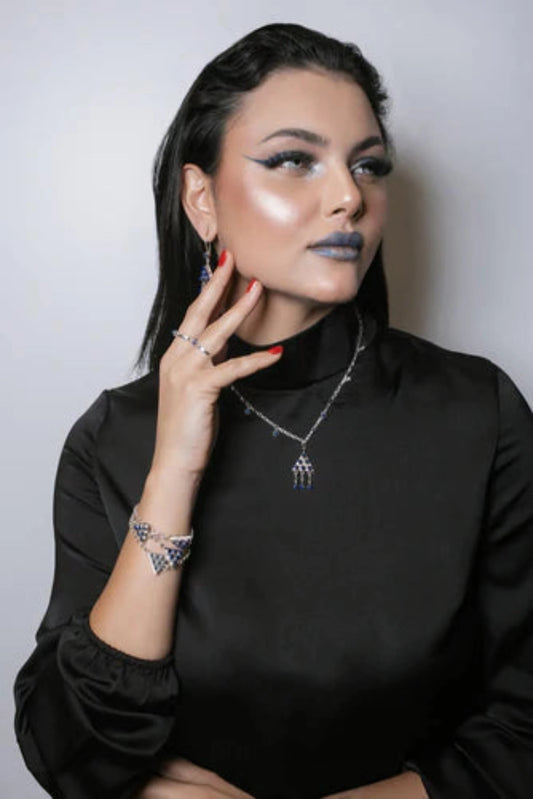 Lapis Lazuli Sliver Necklace Chian