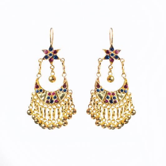 KUCHI Designer Gold Earring,  22k Gold on 925 Sterling silver, design no-3