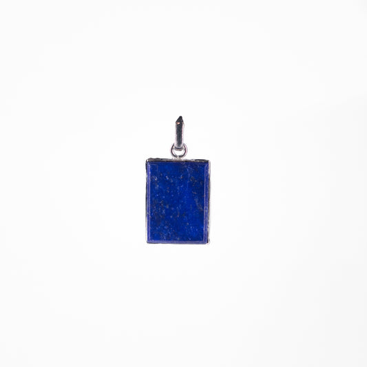 Rectangle beautiful classic Pendant design features a Natural solid Lapis Lazuli