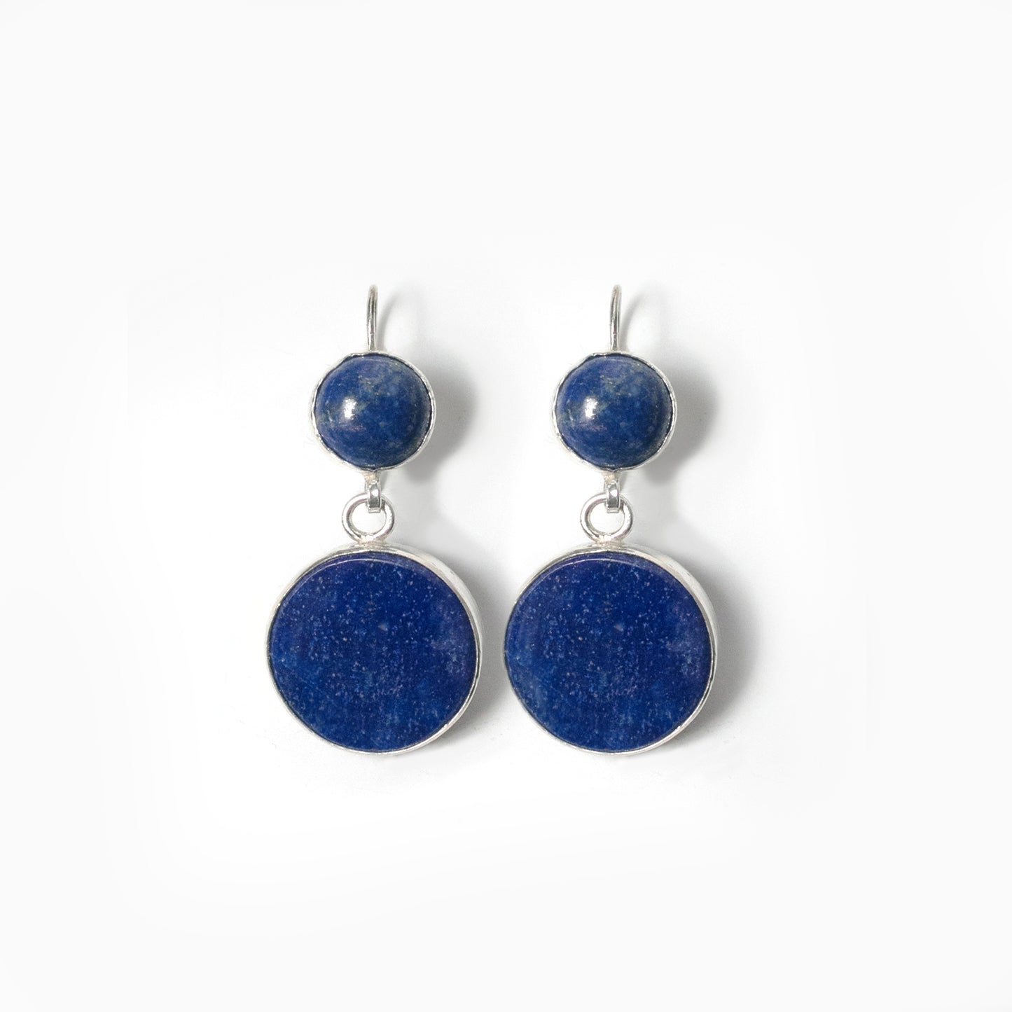 Circle Statement classic Earrings design features a Natural Lapis Lazuli