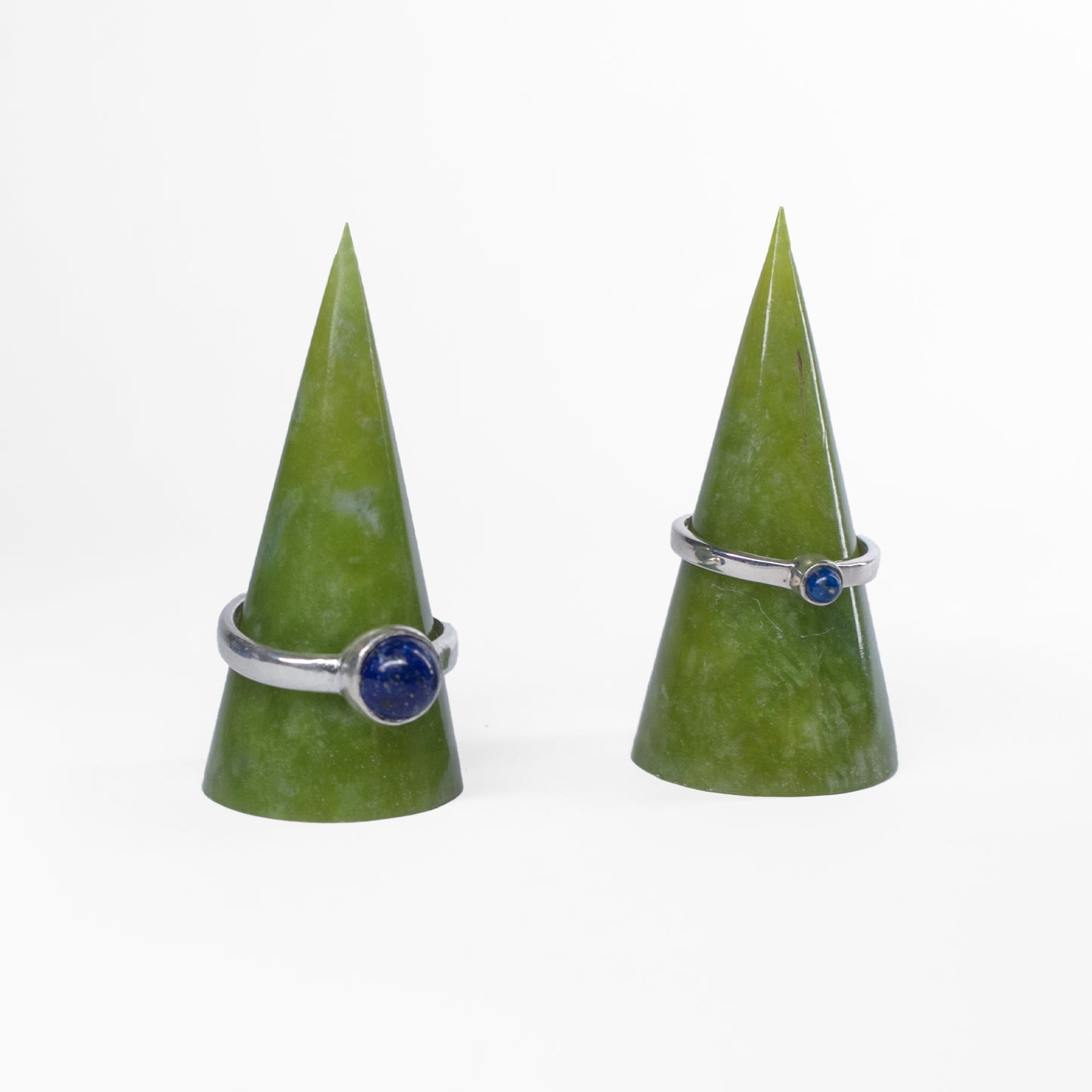 Ring Holder Handmade from Natural Solid Lapis Lazuli and Green Serpentine, a Luxury Rare finds Exclusive Gift Set of 2