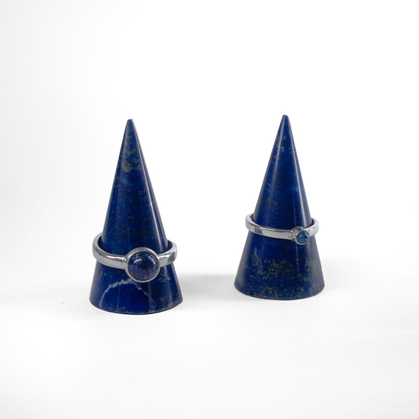 Ring Holder Handmade from Natural Solid Lapis Lazuli and Green Serpentine, a Luxury Rare finds Exclusive Gift Set of 2