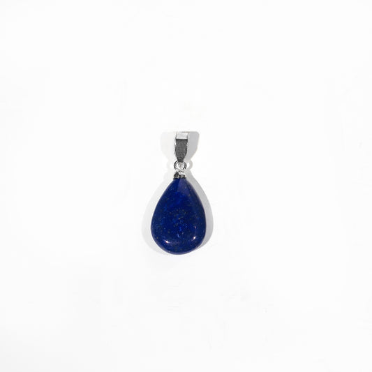 Large Lapis Lazuli Tear Drop Pendant design handmade in sterling sliver