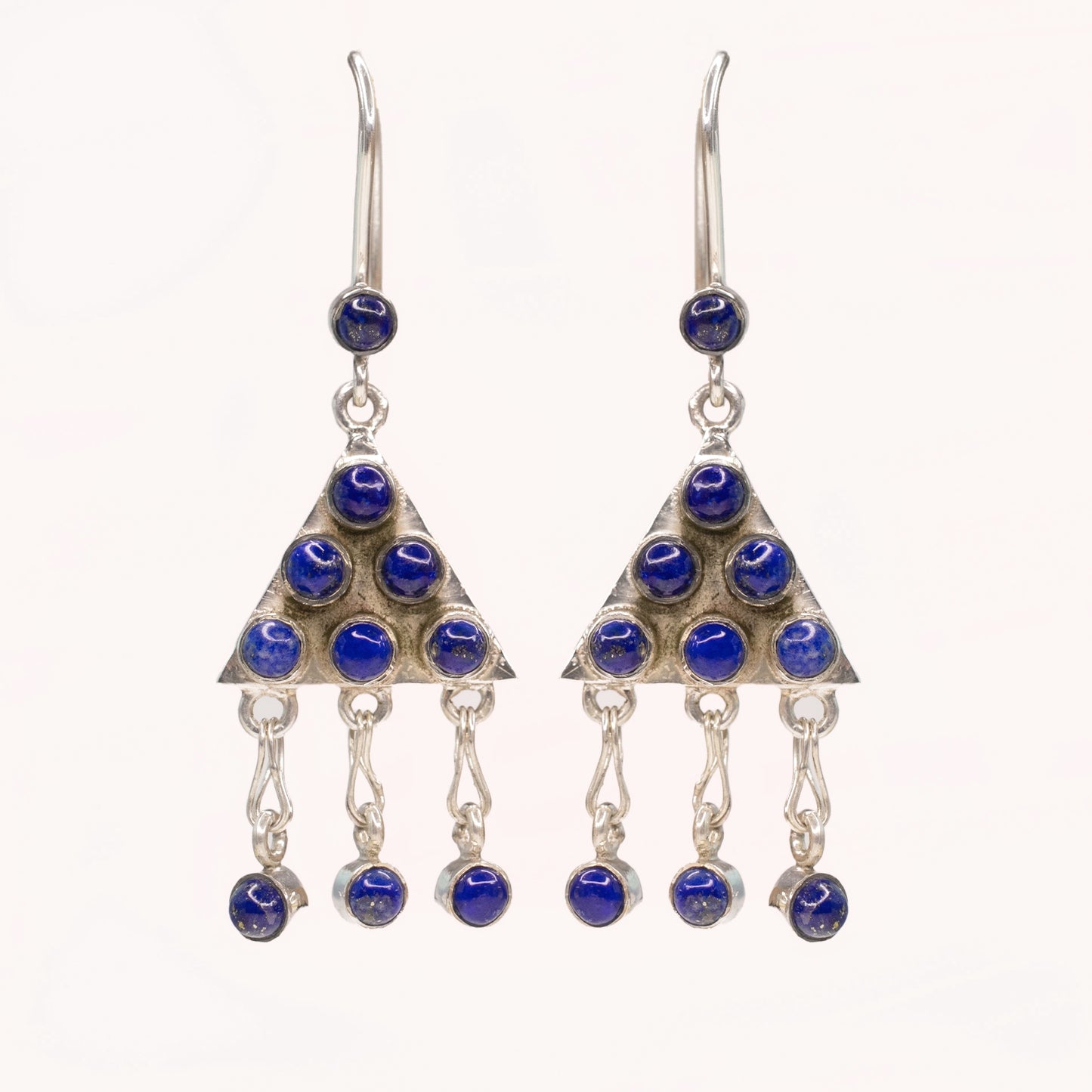 Lapis Lazuli Triangle Sliver Earrings