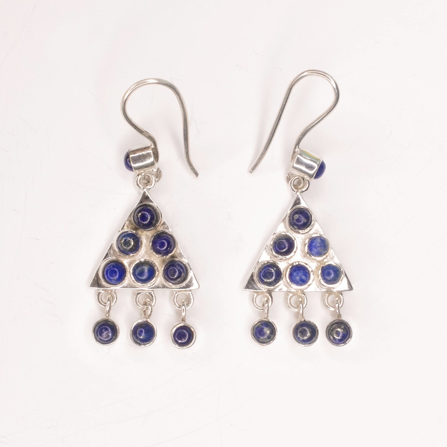 Lapis Lazuli Triangle Sliver Earrings