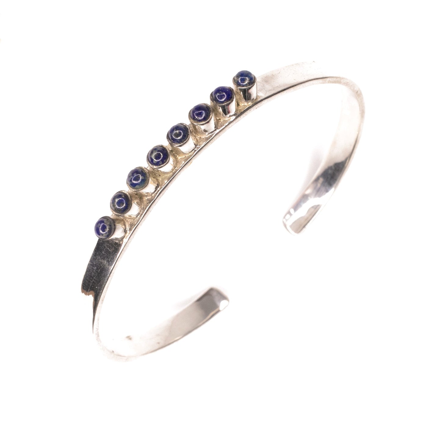 Lapis Lazuli Sliver Adjustable Bangle